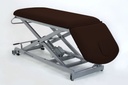CE-0127-AR70 Camilla de reconocimiento eléctrica de 2 secciones con respaldo reclinable en negativo y subida recta sin desplazamiento lateral, portarrollos, tapón facial y ruedas escamoteables Ancho 70 cm