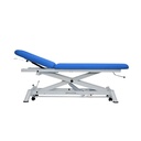 Camilla hidráulica de 2 cuerpos con subida recta sin desplazamiento lateral y con ruedas