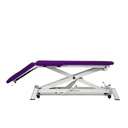 Camilla hidráulica de 2 cuerpos con respaldo negativo, subida recta sin desplazamiento lateral y con ruedas