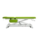 Camilla hidráulica de 2 cuerpos con subida recta sin desplazamiento lateral y con ruedas