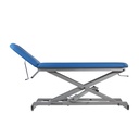 Camilla hidráulica de 2 cuerpos con subida recta sin desplazamiento lateral y con ruedas