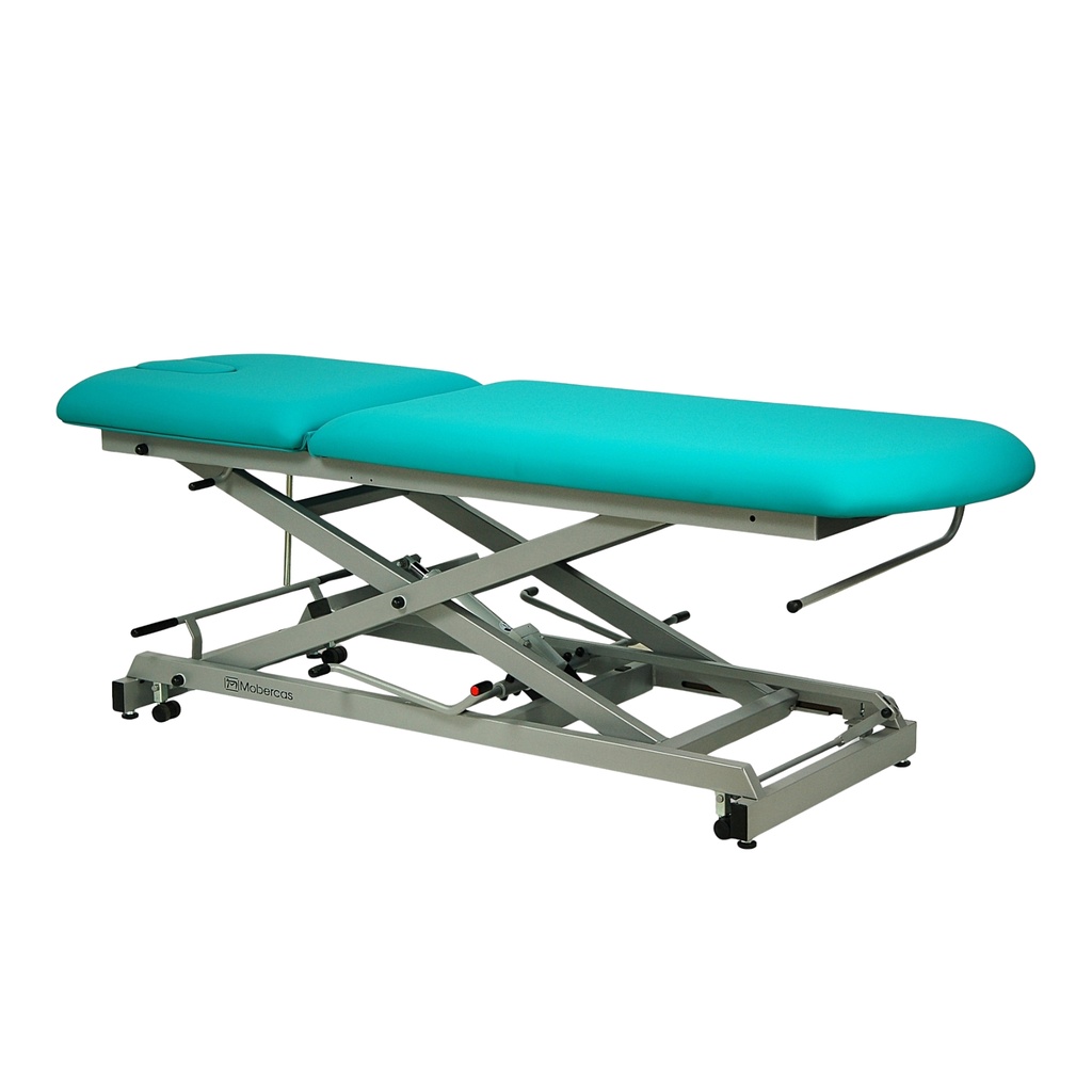 Camilla hidráulica de 2 cuerpos con subida recta sin desplazamiento lateral y con ruedas (MBC-E)