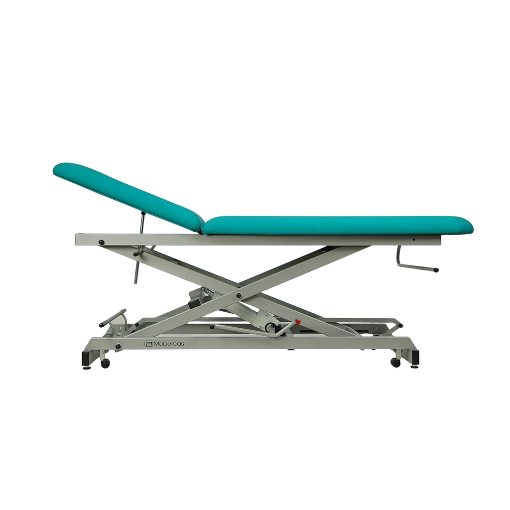 Camilla hidráulica de 2 cuerpos con subida recta sin desplazamiento lateral y con ruedas (MBC-E)