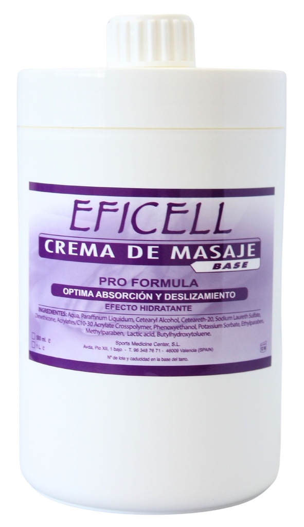 Crema para Masaje Base 1 L Eficell con dosificador