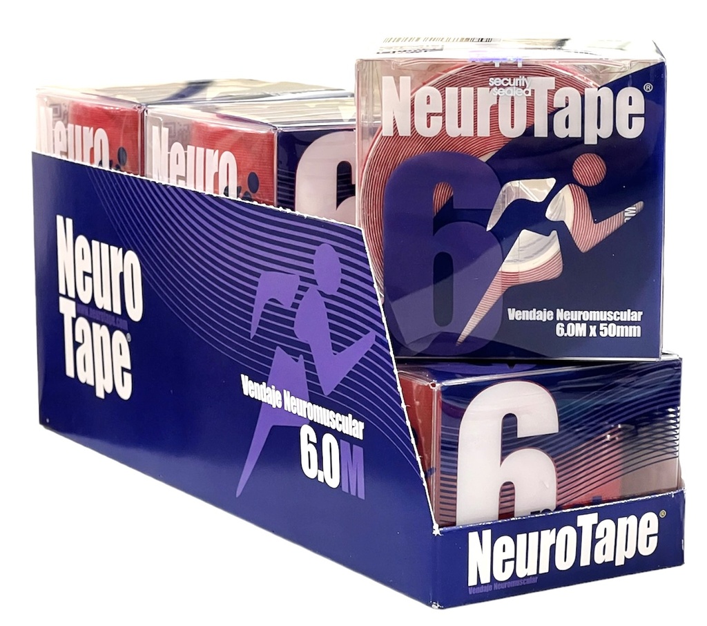 Pack 6 uds Neurotape 5Cm X 6M - Color ROJO Vendaje Neuromuscular