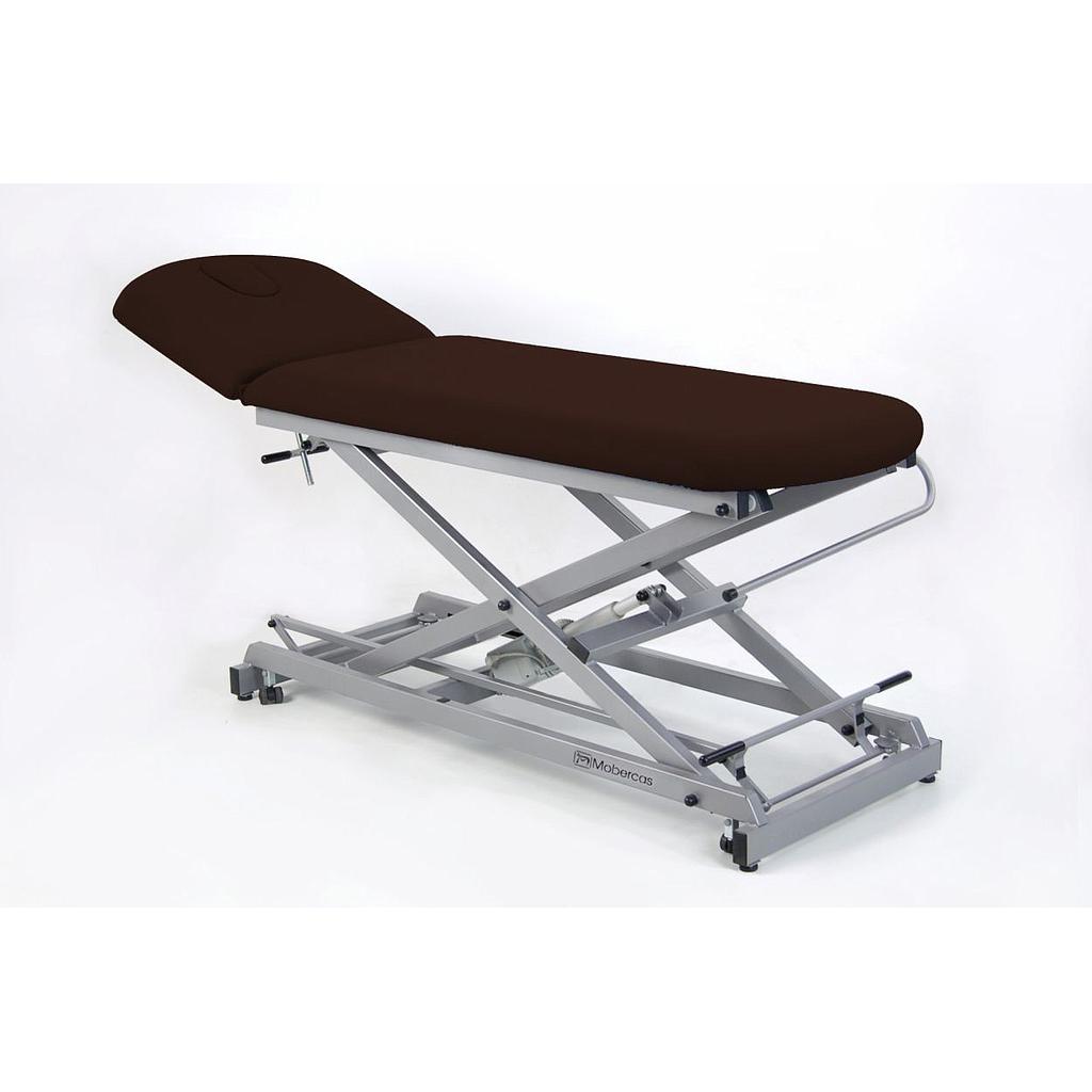 CE-0127-AR70 Camilla eléctrica 2 secciones tijera con respaldo reclinable en negativo, portarrollos, tapón facial y ruedas escamoteables Ancho 70 cm