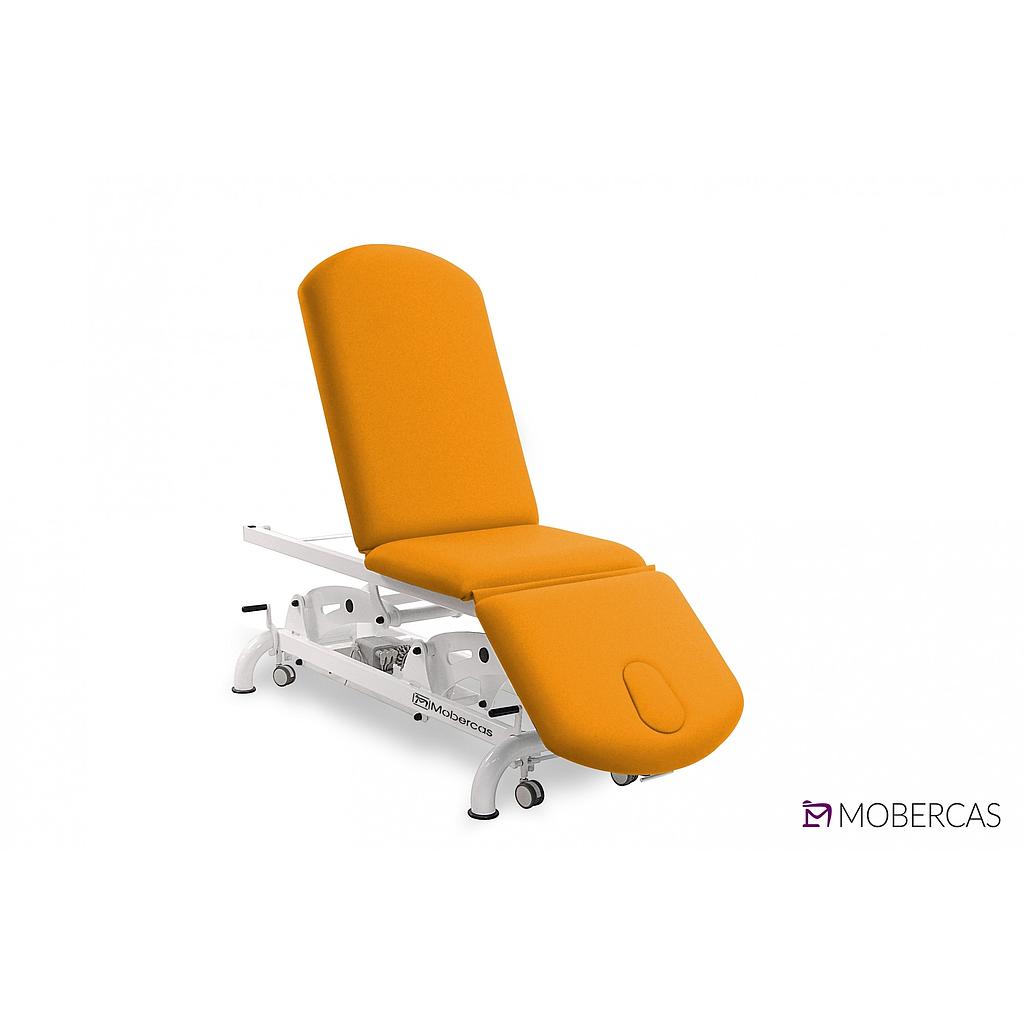 CE-2239-AR Camilla eléctrica de 3 secciones, 2 motores, respaldo abatible, ruedas. Ancho 70 cm
