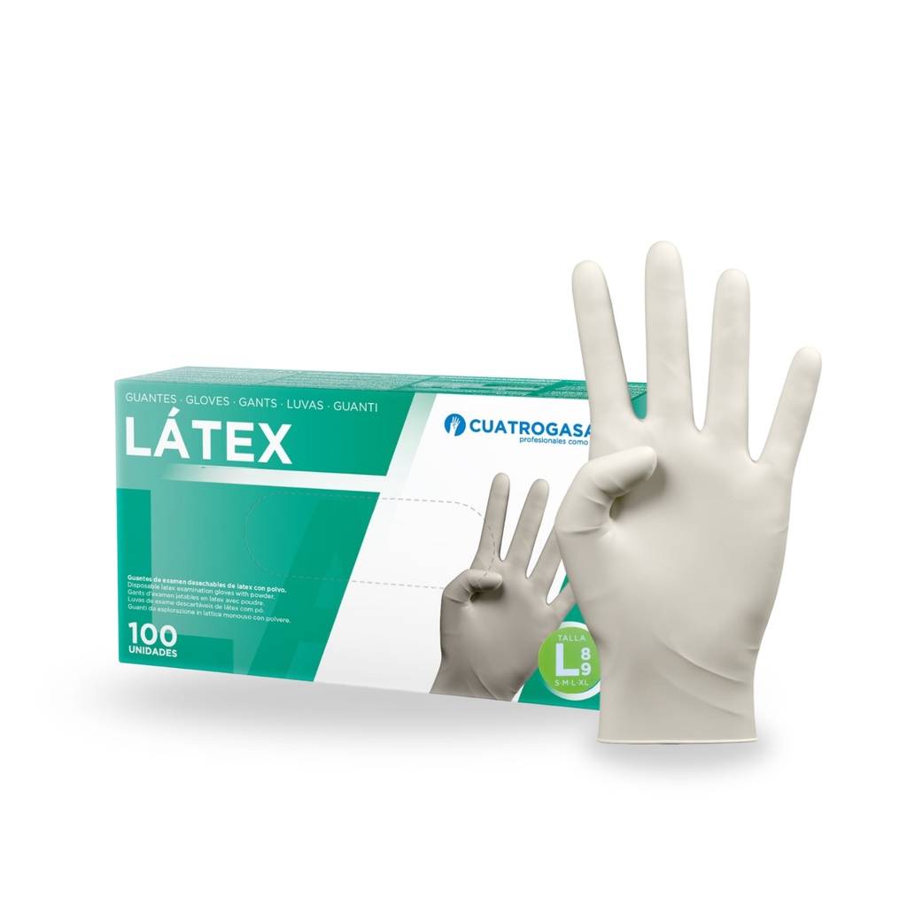 Guantes De Látex sin polvo Talla L