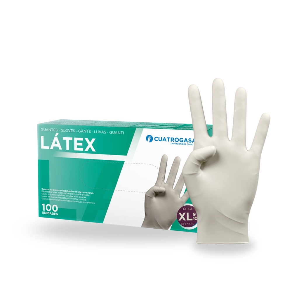 Guantes De Látex sin polvo Talla XL