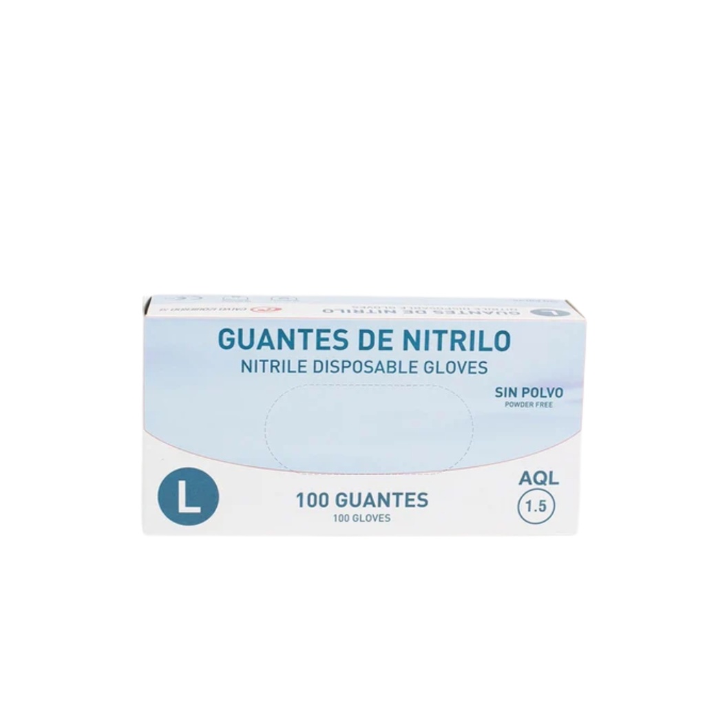 Guantes De Nitrilo TALLA L (Caja 100 uds).