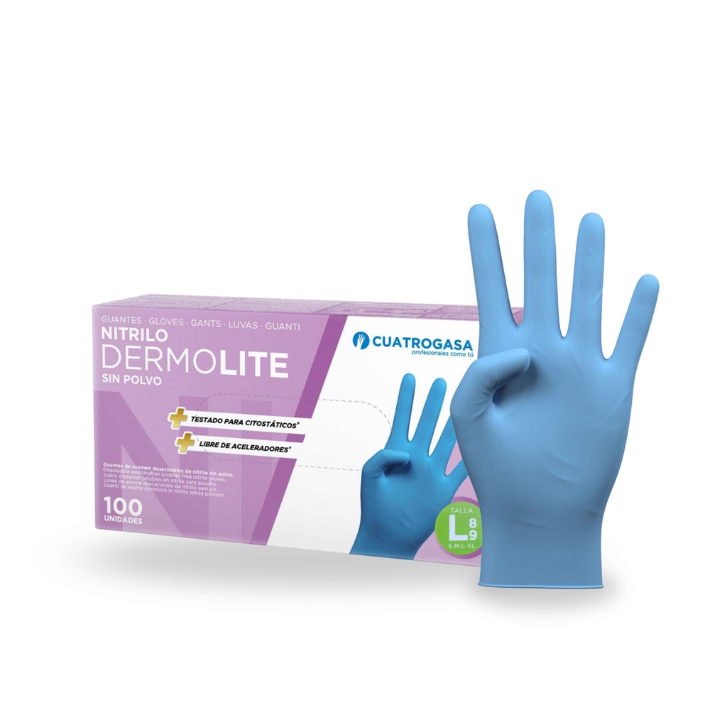 Guantes De Nitrilo TALLA L (Caja 100 uds).