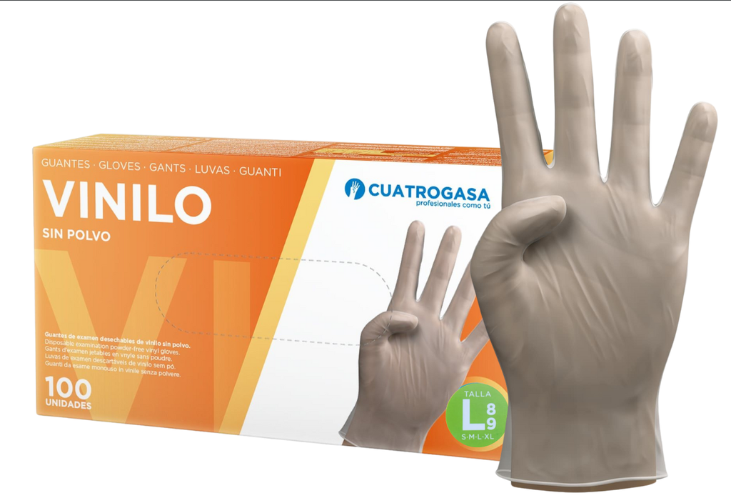 Guantes De Vinilo sin polvo talla L