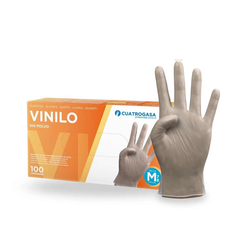 Guantes De Vinilo sin polvo talla M