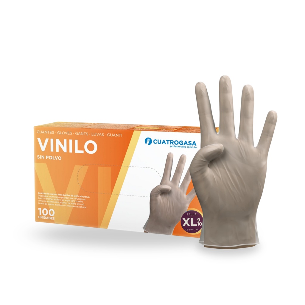 Guantes De Vinilo sin polvo talla XL