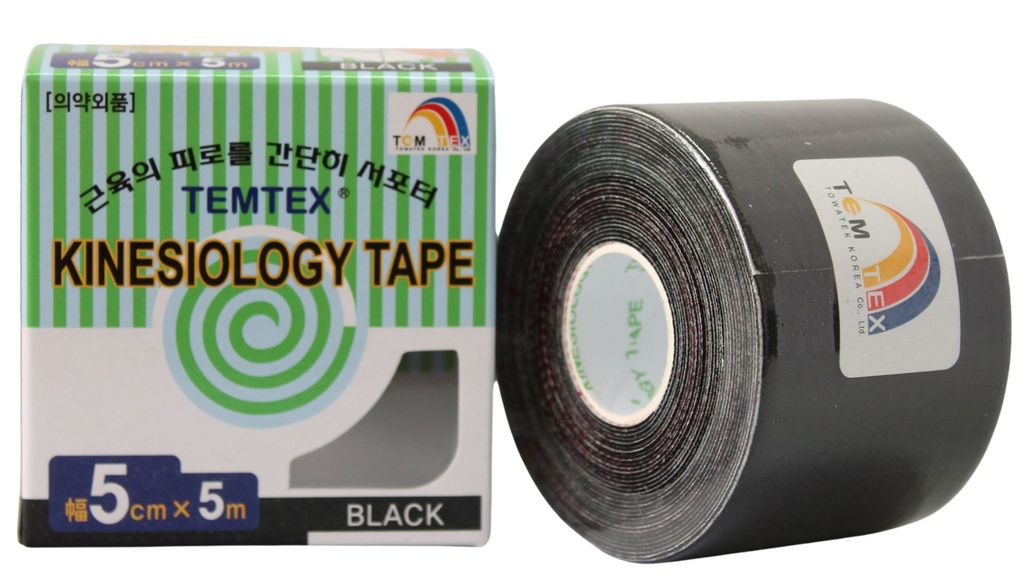 Kinesiology Tape Temtex 5X5 negro