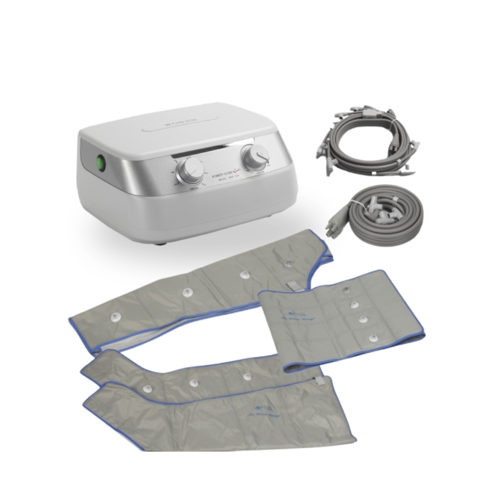 Presoterapia completa Q1000Plus 4 cámaras, Incluye 2 botas + 1 brazo+ faja + funda 
