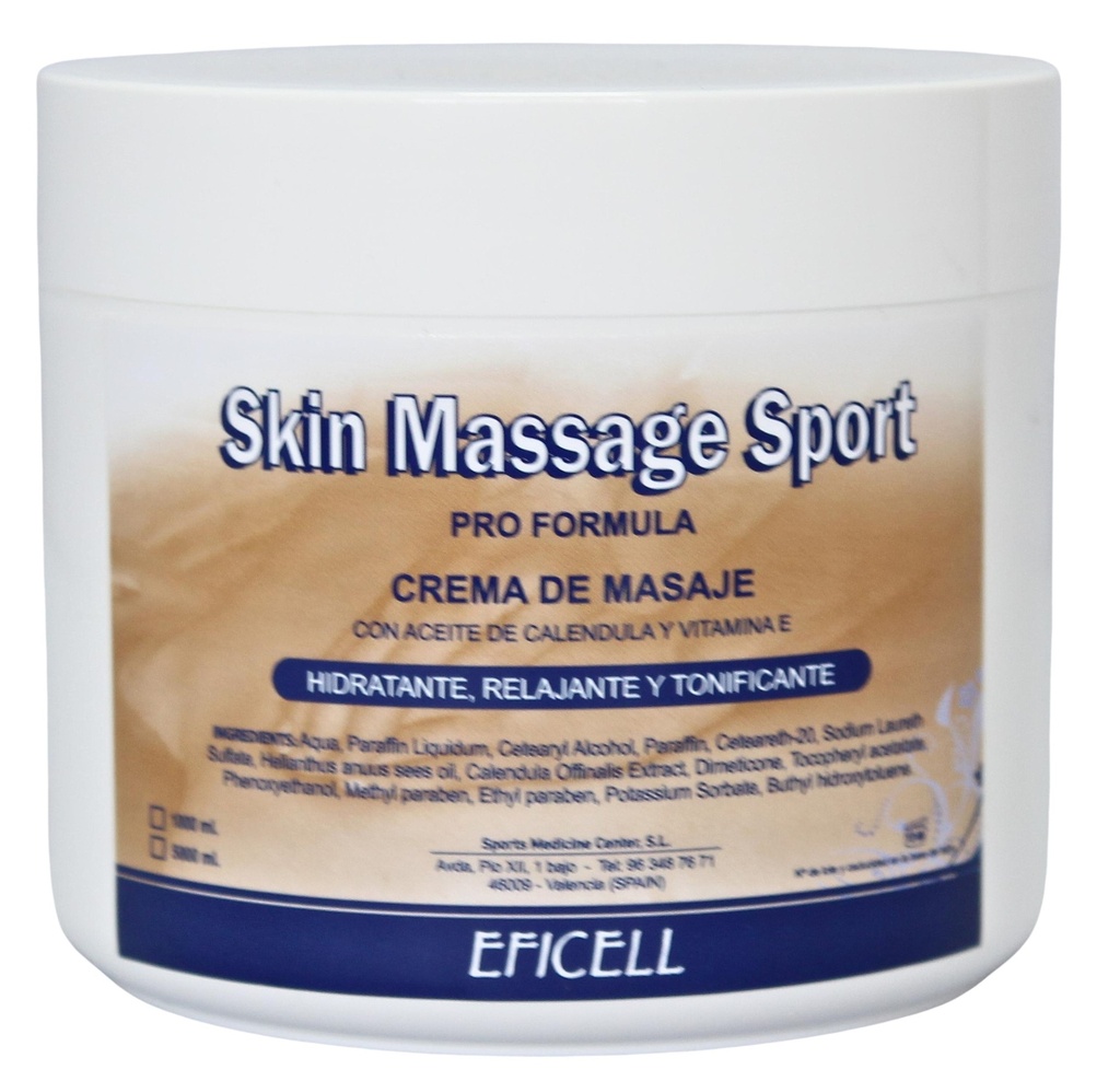 Skin Massage Sport - Crema De Masaje Neutra EFICELL 500ml