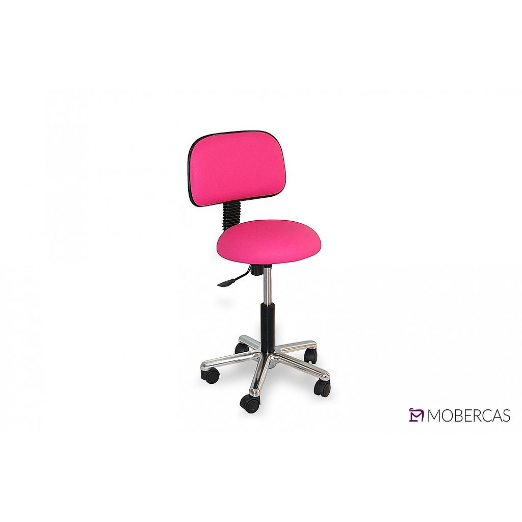 Taburete Redondo Con Respaldo T321 (Base cromada)
