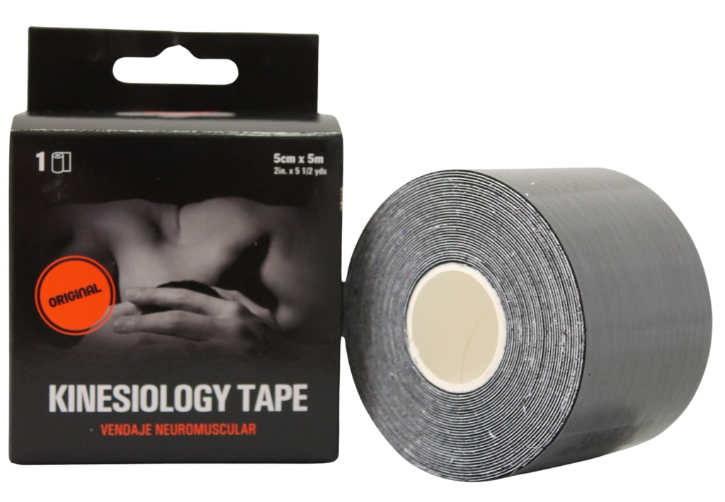 Vendaje neuromuscular 5 cm x 5 mt Negro KCI