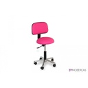 Taburete Redondo Con Respaldo T321 (Base cromada)